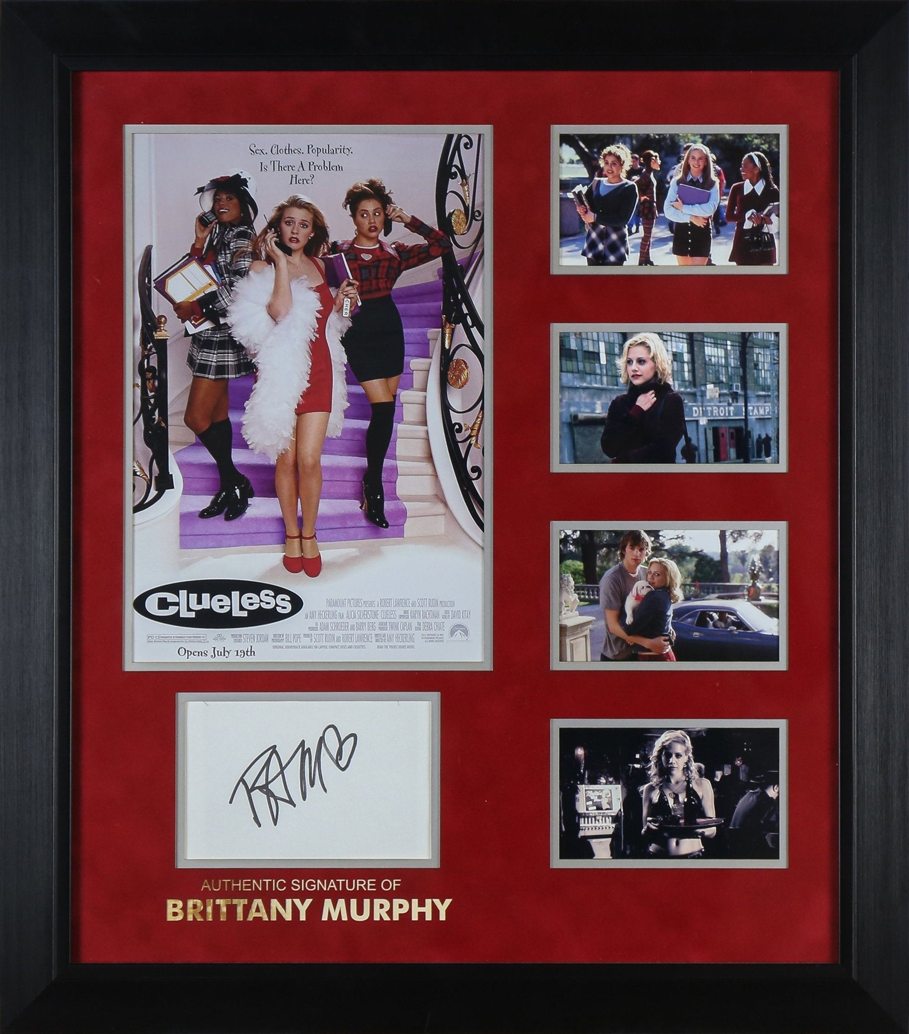 Brittany Murphey, Clueless Signed White card Framed Display - Memorabilia Framers Shop